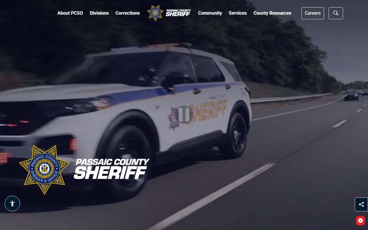 Passaic County Sheriff's Office home page near the Passaic County Clerk