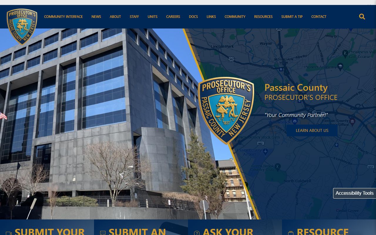 Passaic County Prosecutor website for criminal records and arrest cases