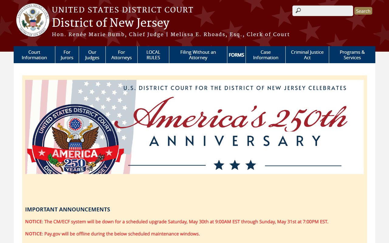 U.S. District Court for the District of New Jersey serving Passaic County