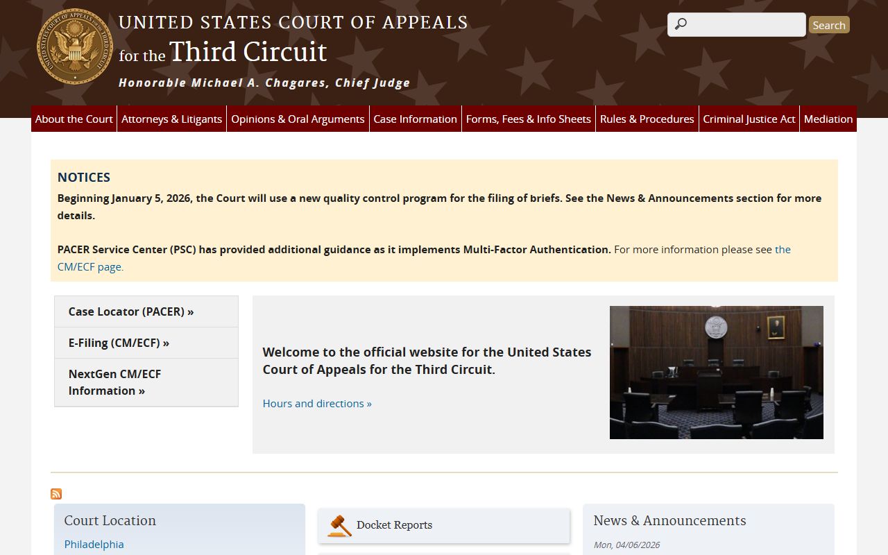 Third Circuit Court of Appeals for Passaic County federal appeals