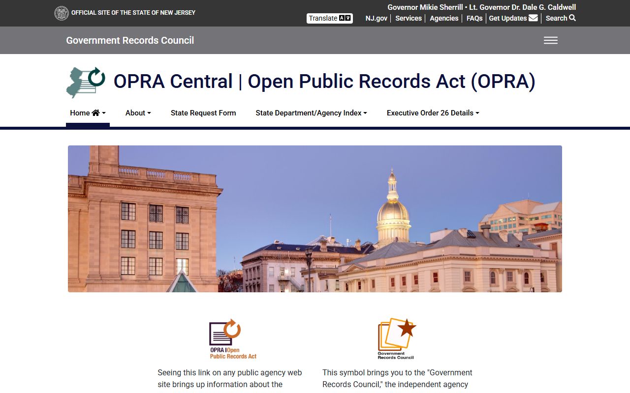 New Jersey OPRA Central page for Passaic County public records requests