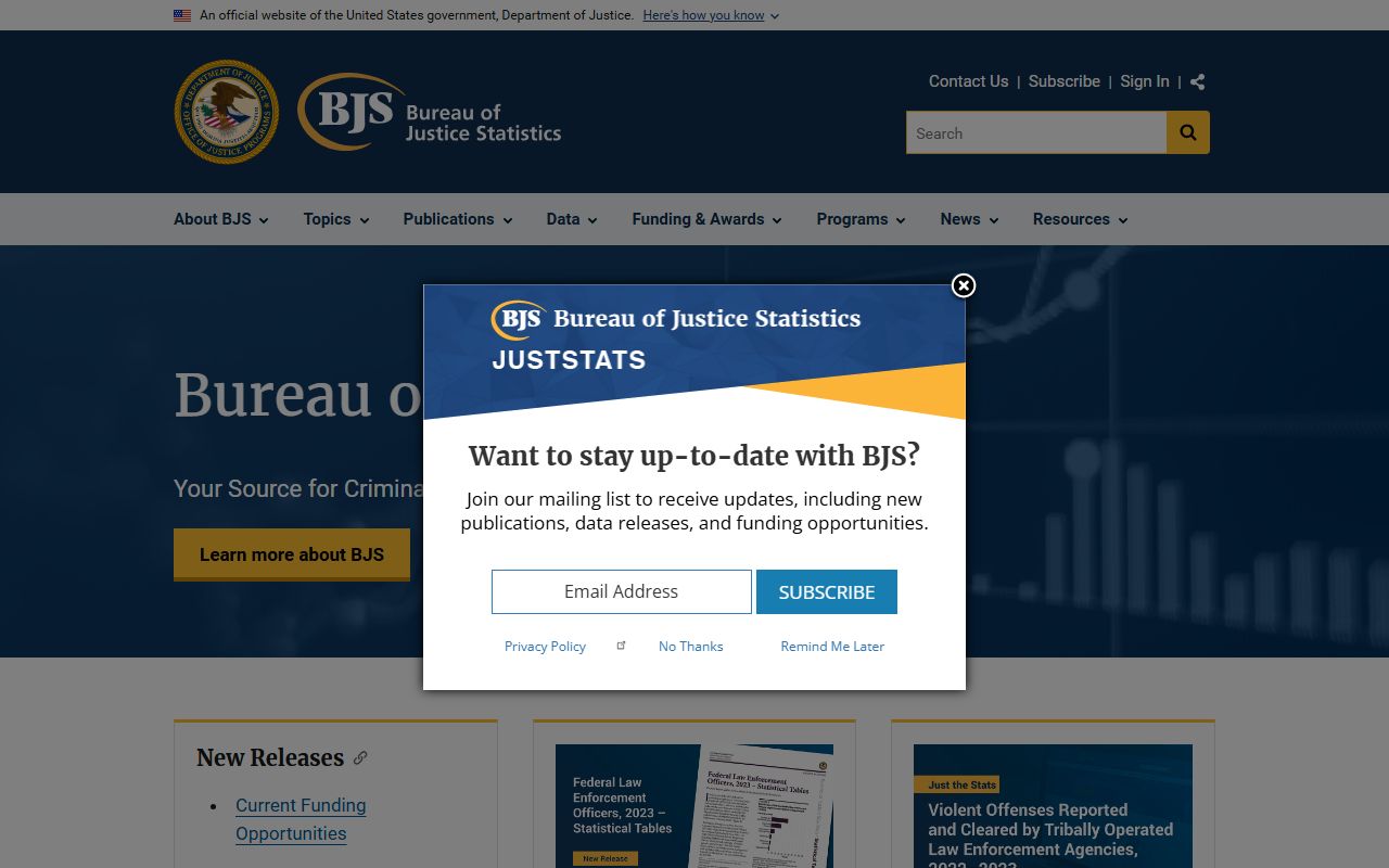 Bureau of Justice Statistics site used for Passaic County jail records context