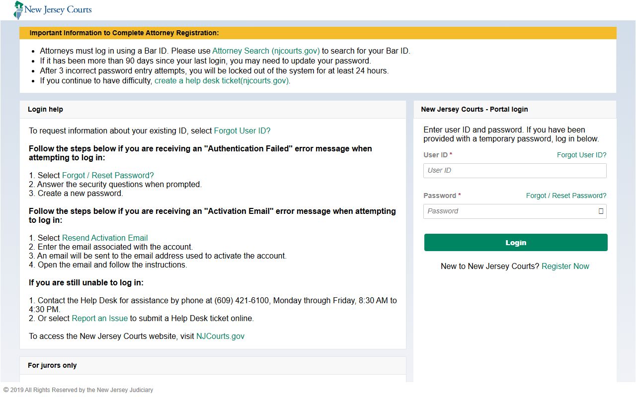 NJMCDirect ticket and complaint portal for Passaic County traffic court records